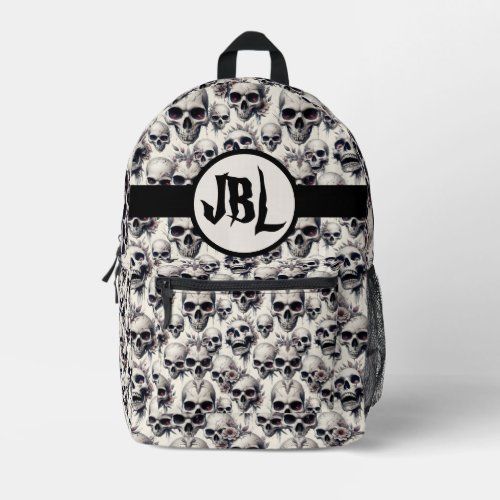 Monochrome Skulls backpack