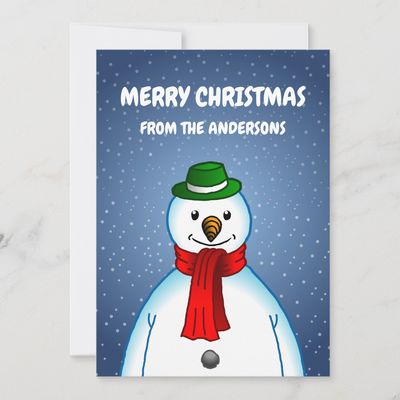 Zazzle The Merry Snowman Holiday Card (Front).png