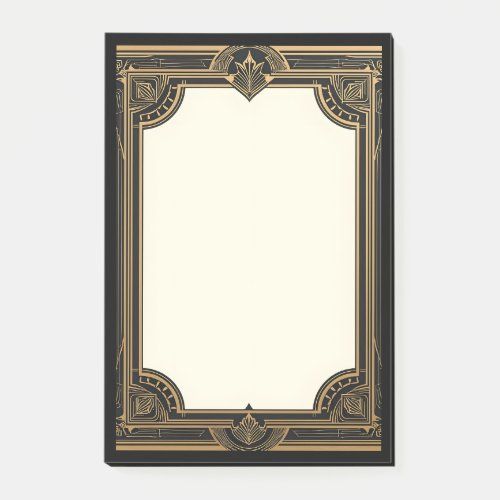 Gold on Black Art Deco post it notes