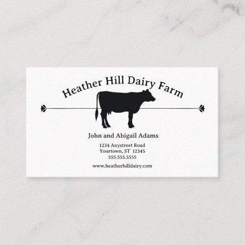 Black Cow Dairy Farm business card