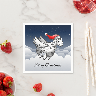 Zazzle Santa's Wonderful Christmas Sheep Napkins (Insitu).png