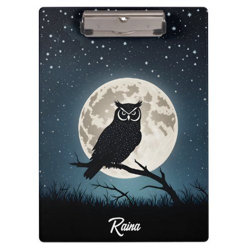 Owl on a Magical Night clipboard