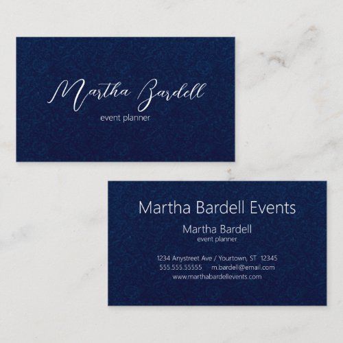 White on Black Signature Event Planner card