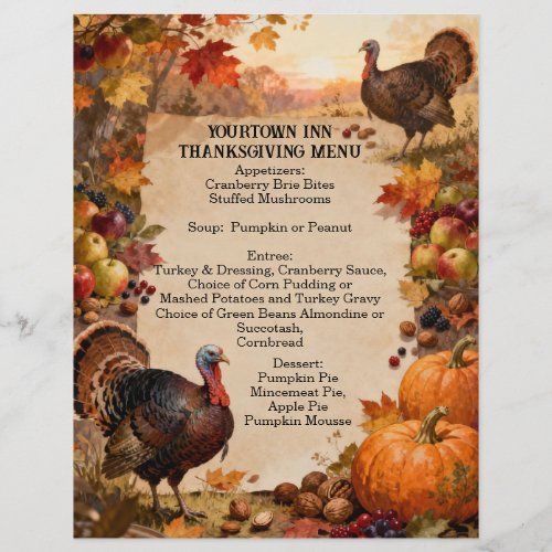 Thanksgiving Landscape menu