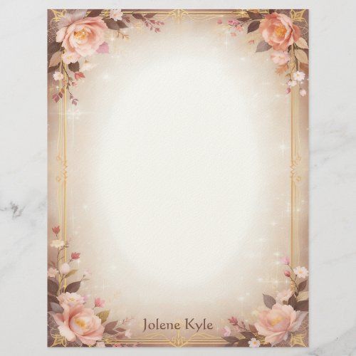 Pink Floral Fantasy Stationery