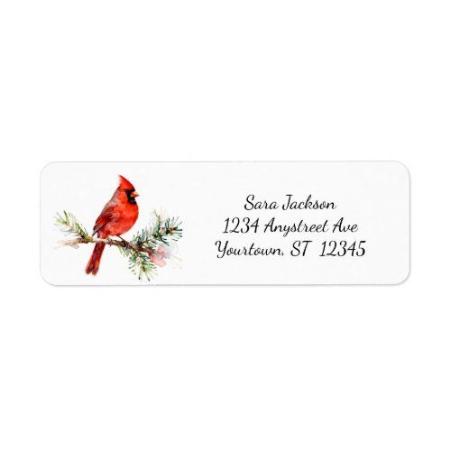 Cardinal on Fir Branch address labels