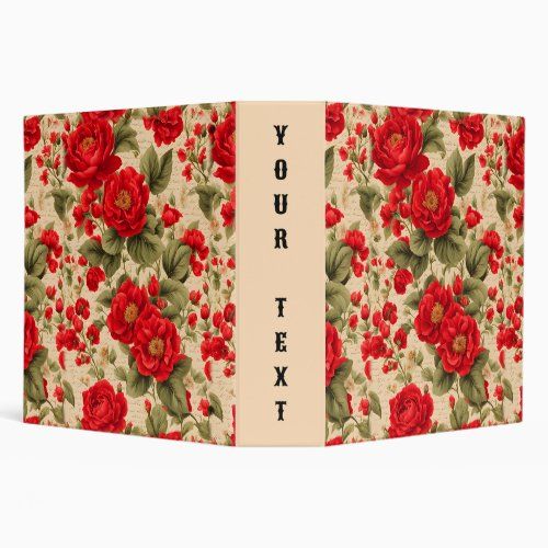 Bright Red Roses and Text binder