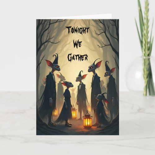 A Gathering of Goblins Halloween card