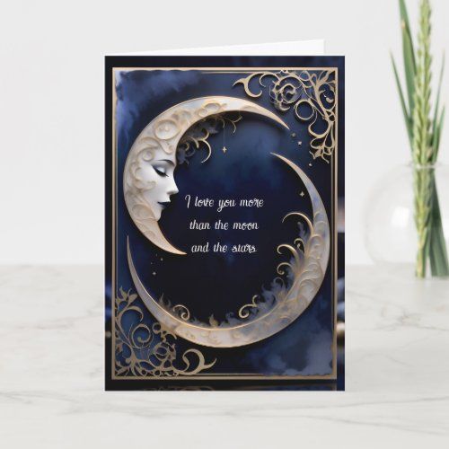 Beautiful Crescent Moon Birthday card