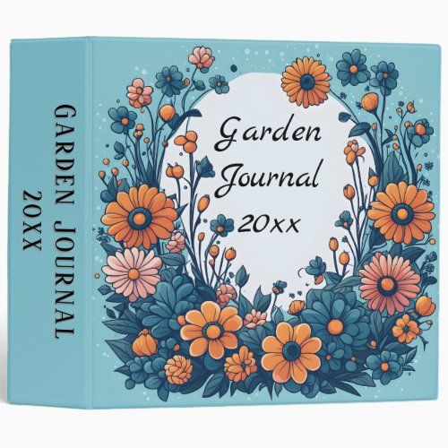 An Abundance of Flowers on Sky Blue binder