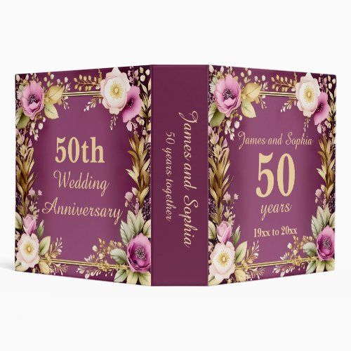 Pink and White Floral with Gold Accents binder