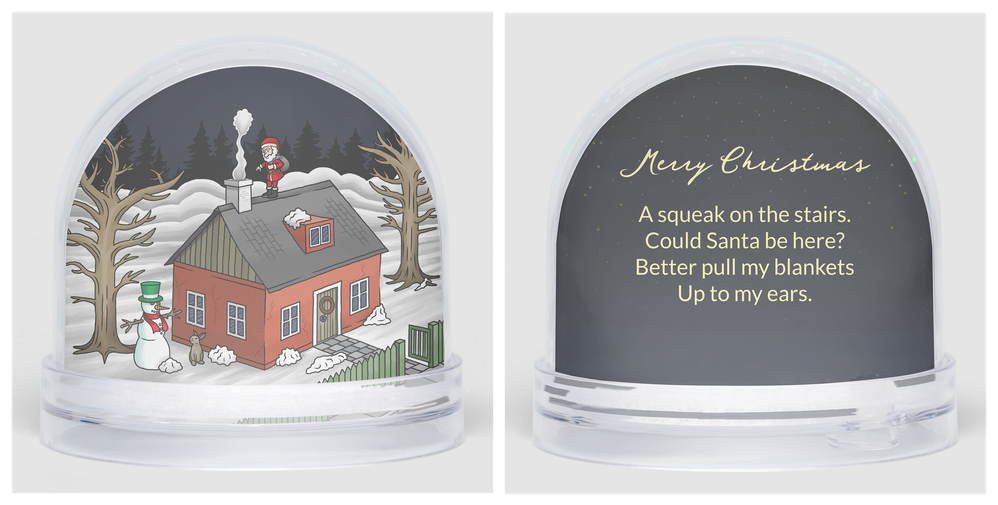 Santa Claus delivers gifts on Christmas Eve Snow Globe.png