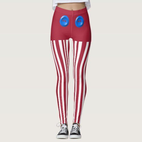 Red and White Elf Pants leggings