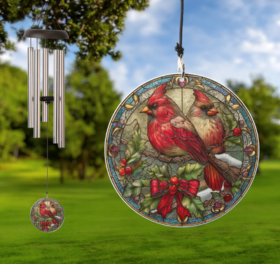 Christmas Cradinals Wind Chime