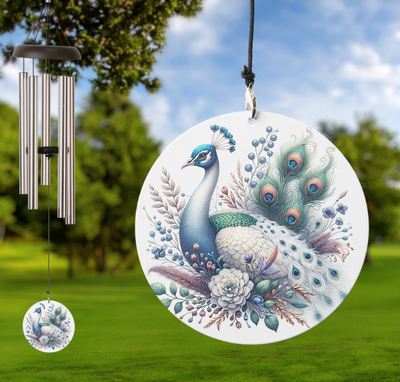 Peacock and Monogram Wind Chime