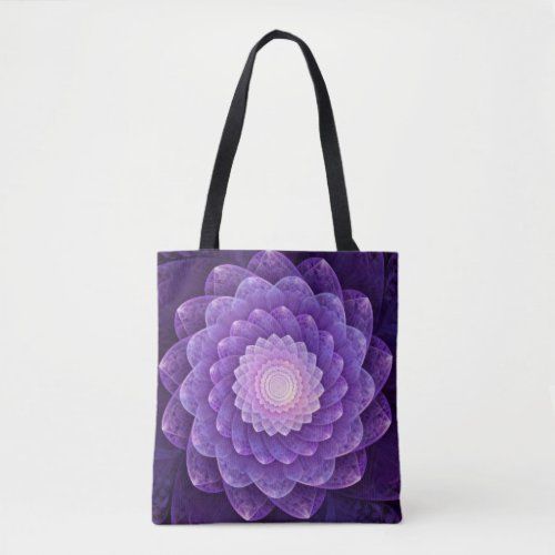 Fractal Flowers in Purple tote bag