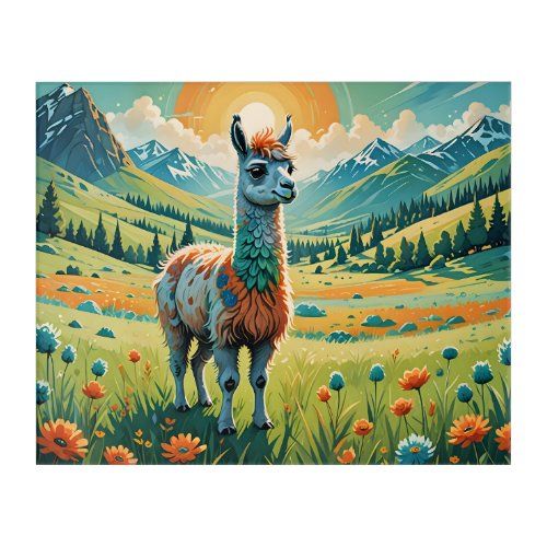 Storybook Llama Standing acrylic print