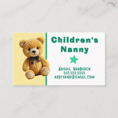 Teddy Bear on Polka Dots business card