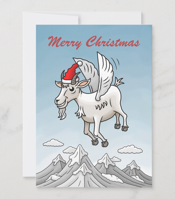 Zazzle Merry Christmas from the Christmas Goat Holiday Card (Front)(2).png