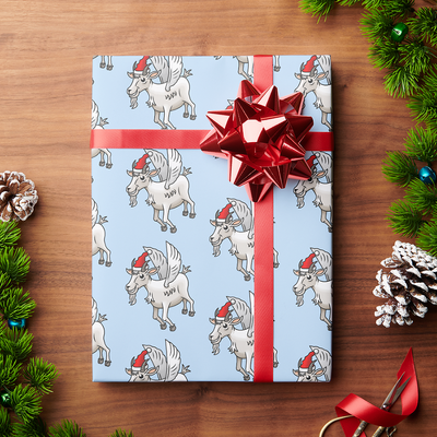 Zazzle Flying Christmas Goat Wrapping Paper (Holiday Gift)(1).png