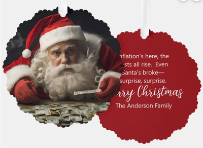 Santas Broke Paper Ornament