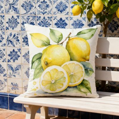 Pillow - Lemons - watercolor design