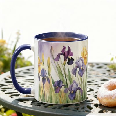 Mug - Iris lila yellow