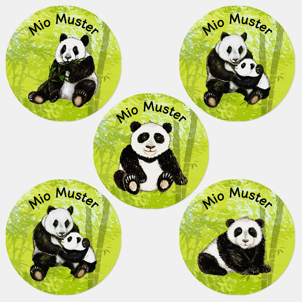Panda Bear Bamboo | Waterproof labels for children