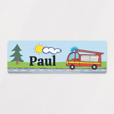 Label - fire truck | waterproof