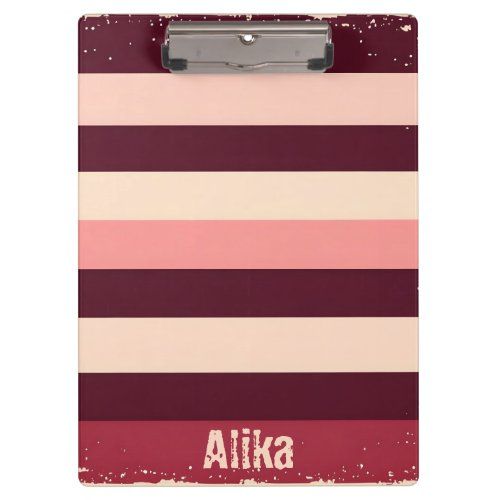 Burgundy and Pink Stripes clipboard