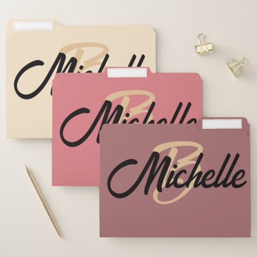 Shades of Rose Personalized file folders