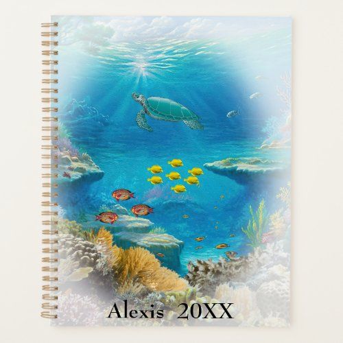 Coral Reef Colorful Fish Sea Turtle planner