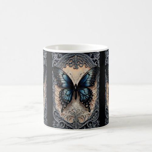 Gothic Butterfly in Ornate Scrollwork