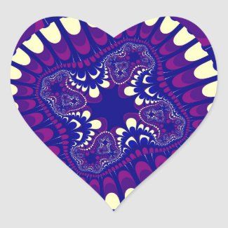Purple Morning Glory Flower Heart Sticker by WonderArt