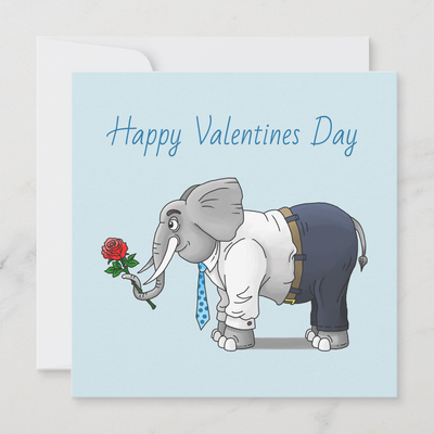Zazzle The Elephants Happy Valentines Day Holiday Card (Front).png