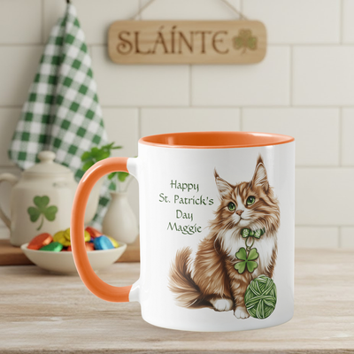 Personalized St. Patrick's Day Long Hair Cat Mug.png