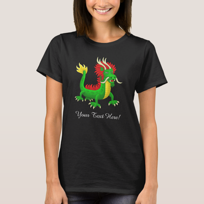 Zazzle Colorful Chinese Dragon T-Shirt (Front).png