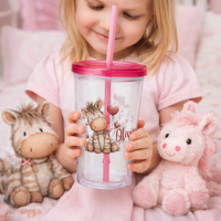 Kid's Acrylic Tumblers with lid and straw