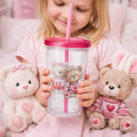 Kid's Acrylic Tumblers with lid and straw