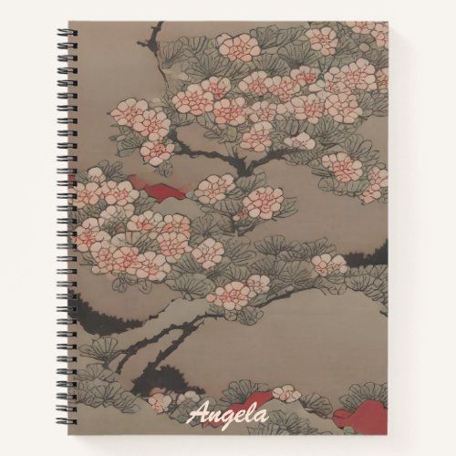 ukiyo-e flowering tree notebook