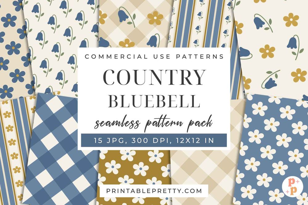 Country Bluebell Pantry Floral Seamless Digital Paper Preview_Preview 1.jpg