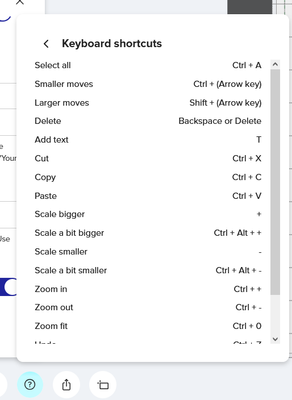 keyboard shortcuts