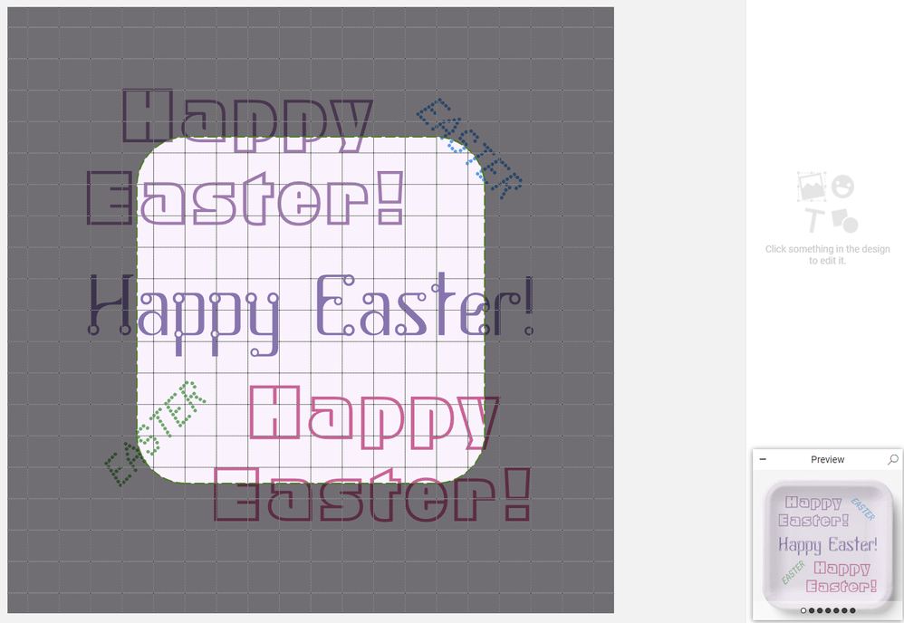 Screen capture of the design tool while designing for square plate