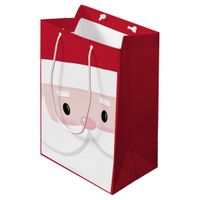 Cute Santa Klaus Face Medium Gift Bag
