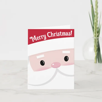 Cute Santa Klaus Face Christmas Card
