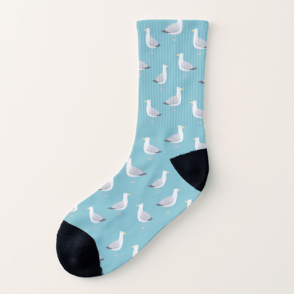 Turquoise Seagull Socks