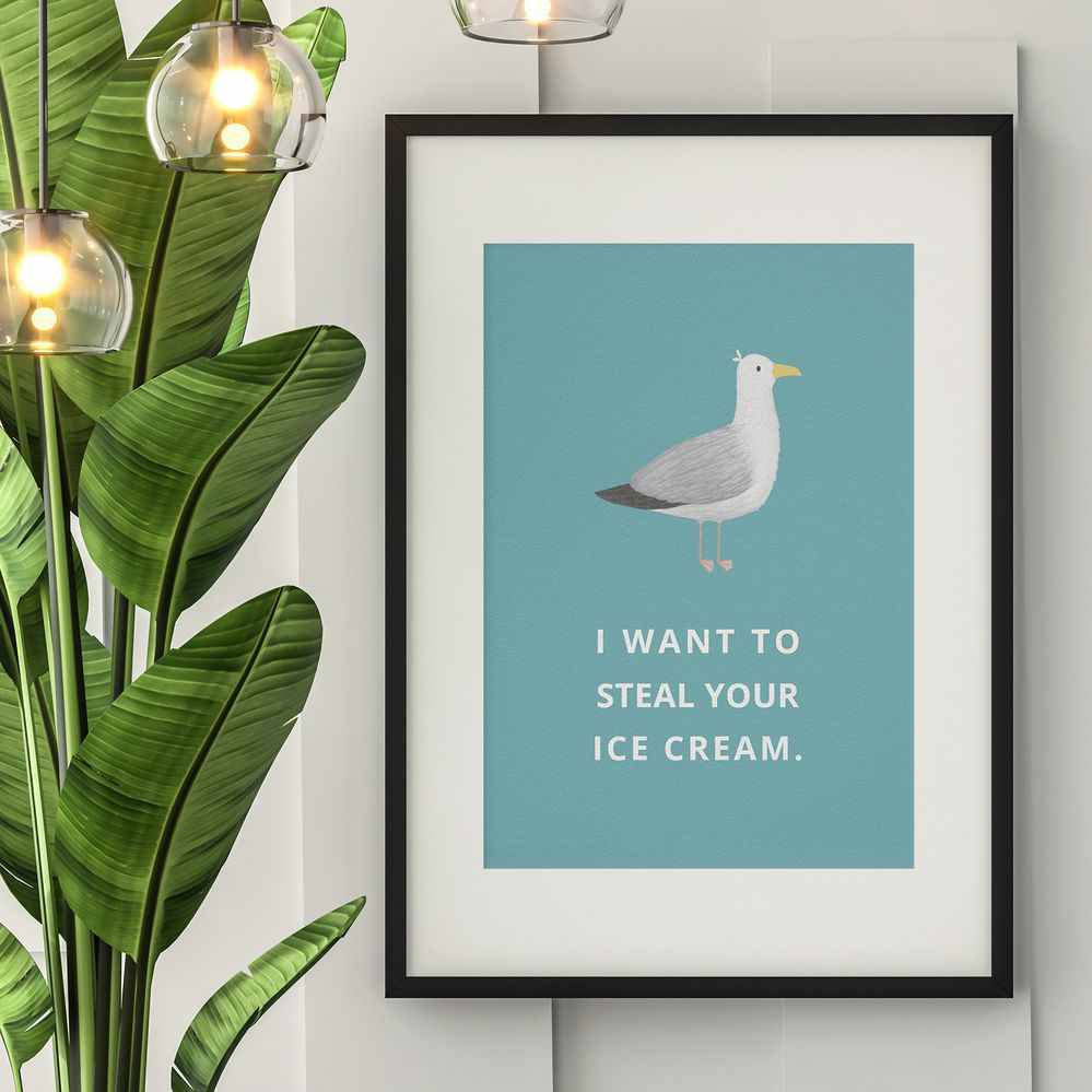 Cheeky Seagull Poster