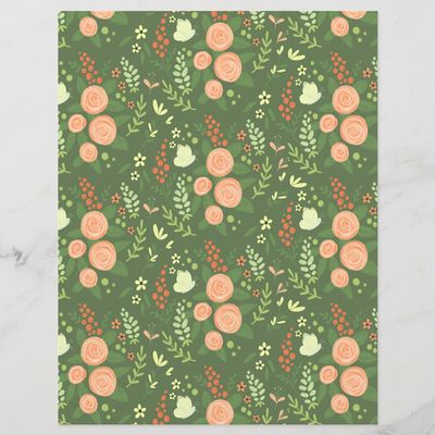 Butterfly Rose Garden Craft Paper
