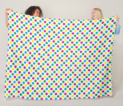 Colorful CMYK Polka Dots Fleece Blanket