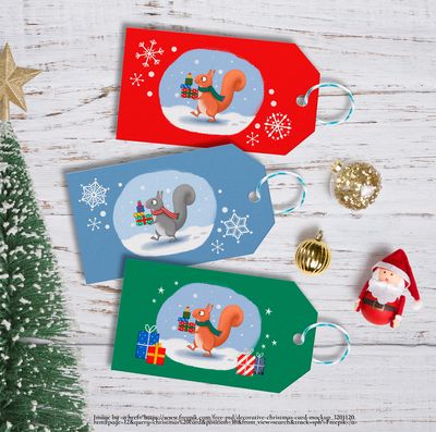 Christmas Squirrel Gift Tags